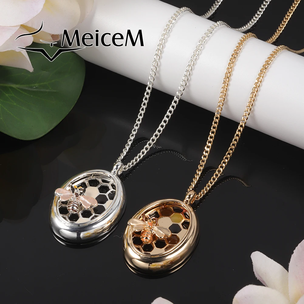 

MeiceM Honeybee Necklace Vintage Jewelry Birthday Christmas Gift Designer Chains New Aesthetic Accessories Necklaces for Women
