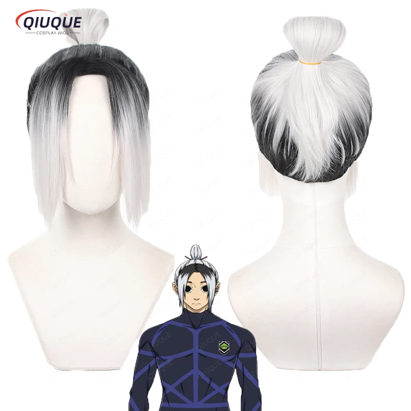 

Anime BLUE LOCK Gagamaru Gin No.1 Goal Cosplay Wig Black White Heat Resistant Synthetic Hair Halloween Party Wigs + Wig Cap