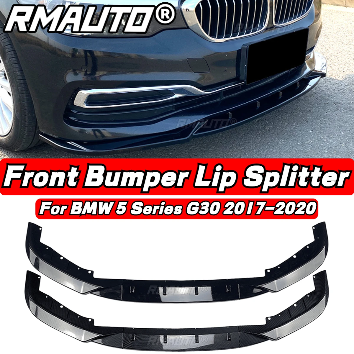 

3Pcs/Set Car Front Bumper Spoiler Splitter Lip Diffuser Bumper Cover Body Kit For BMW 5 Series G30 LCI 2017-2022 Car Accessories