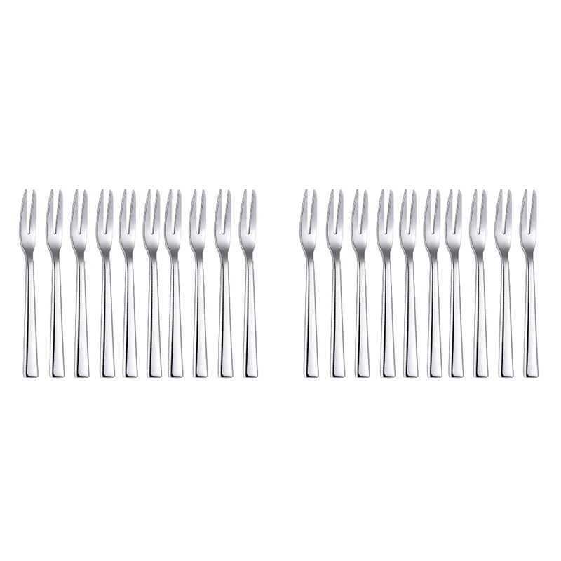 

20Pcs 304 Stainless Steel Cocktail Dessert Fork Appetizer Snack Cake Fruit Forks Set