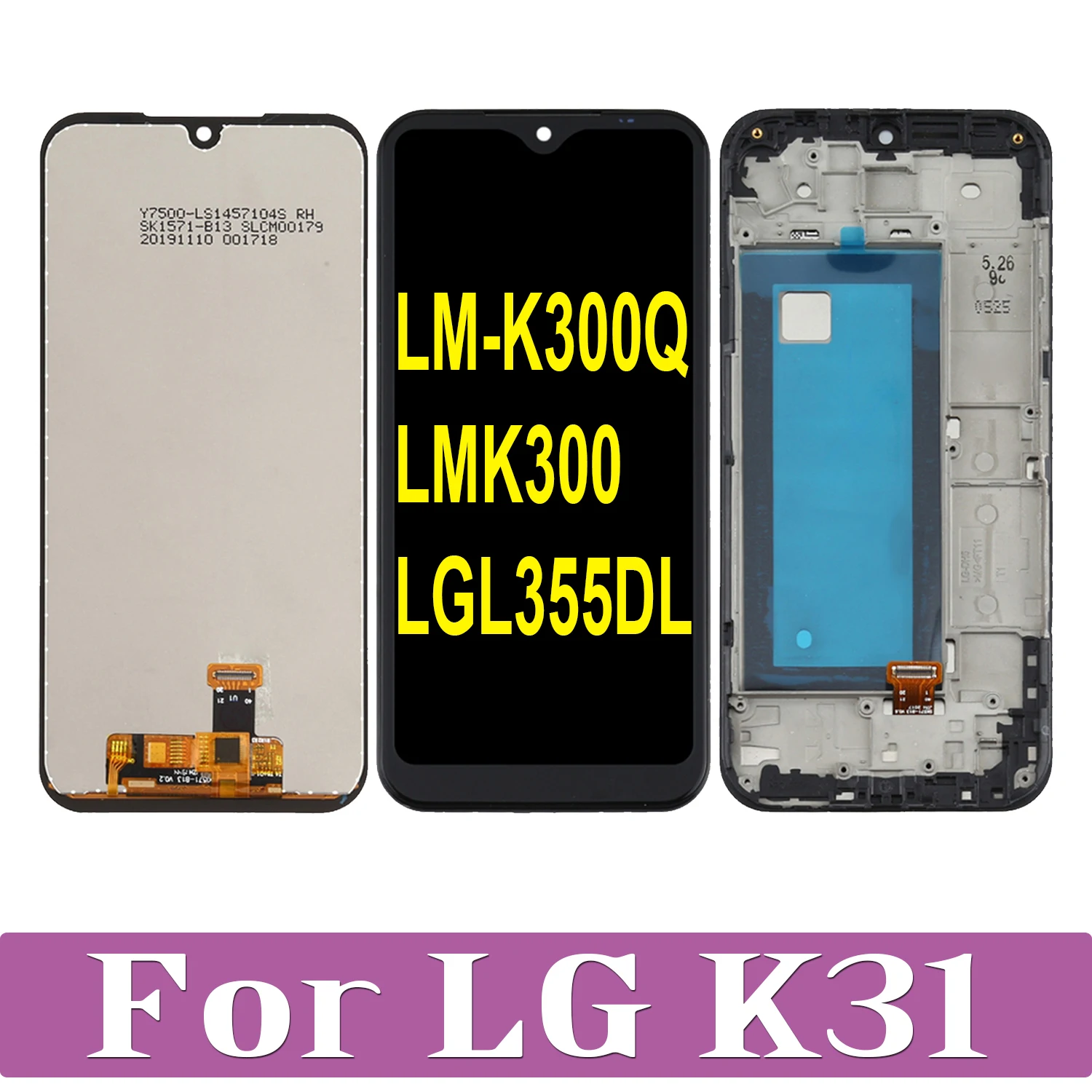 

Original 5.7'' For LG K31 K300 LMK300 LM-K300Q LGL355DL LCD Display Touch Screen Digitizer Assembly For LGK31 LCD Replacement