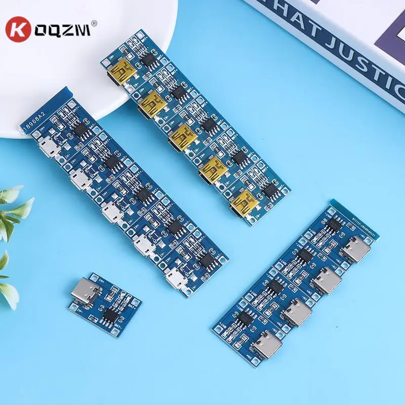 

5PCS 5V 1A Micro/Type-c/Mini 18650 TP4056 Lithium Battery Charger Module Charging Board With Protection Dual Functions Li-ion