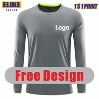 elike long sleeve sport quick drying t shirt custom logo print personal design company brand embroidery 8 colors round neck tops