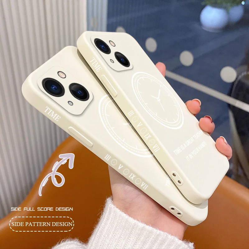

Simple Clock Camera Lens Protect Case For iPhone 13 12 Pro Max Mini 11 Pro Max X XR XS MAX SE2020 8 7 Plus 6 6S Plus Phone Cover