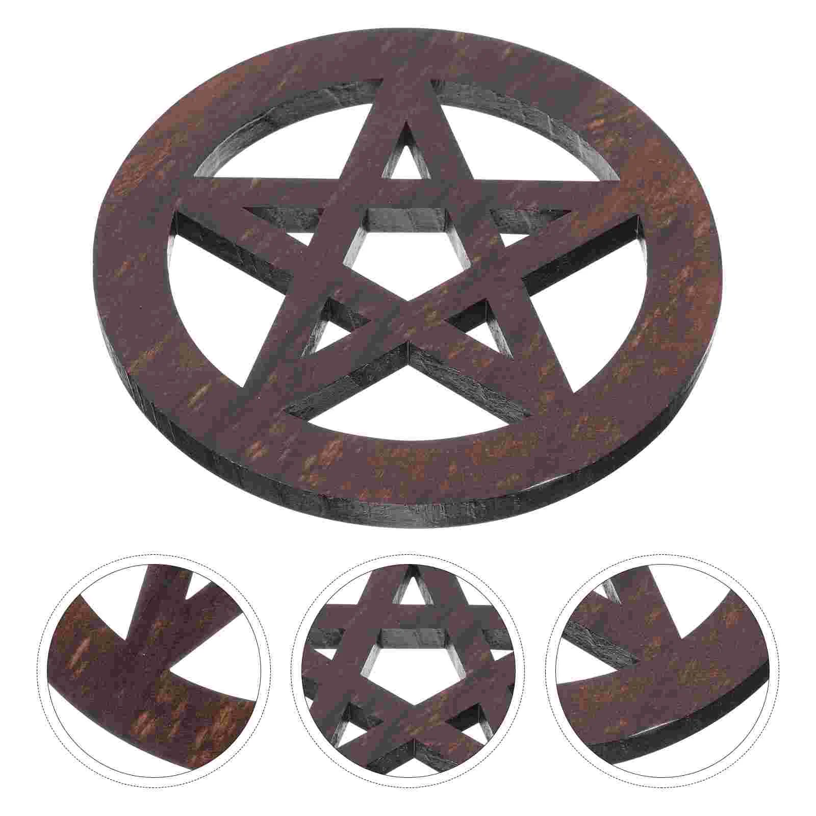 

Altar Wooden Wall Pentacle Tile Pentagramboard Decor Star Wood Sign Astrology Geometry Coasters Witch Sacred Coaster Supplies