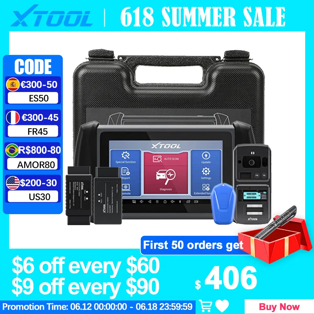 

XTOOL Inplus IP819 Full System Diagnostic Tool 32+ Service Functions OBD2 Scanner ECU Coding Active Test Car Tool Guide Function