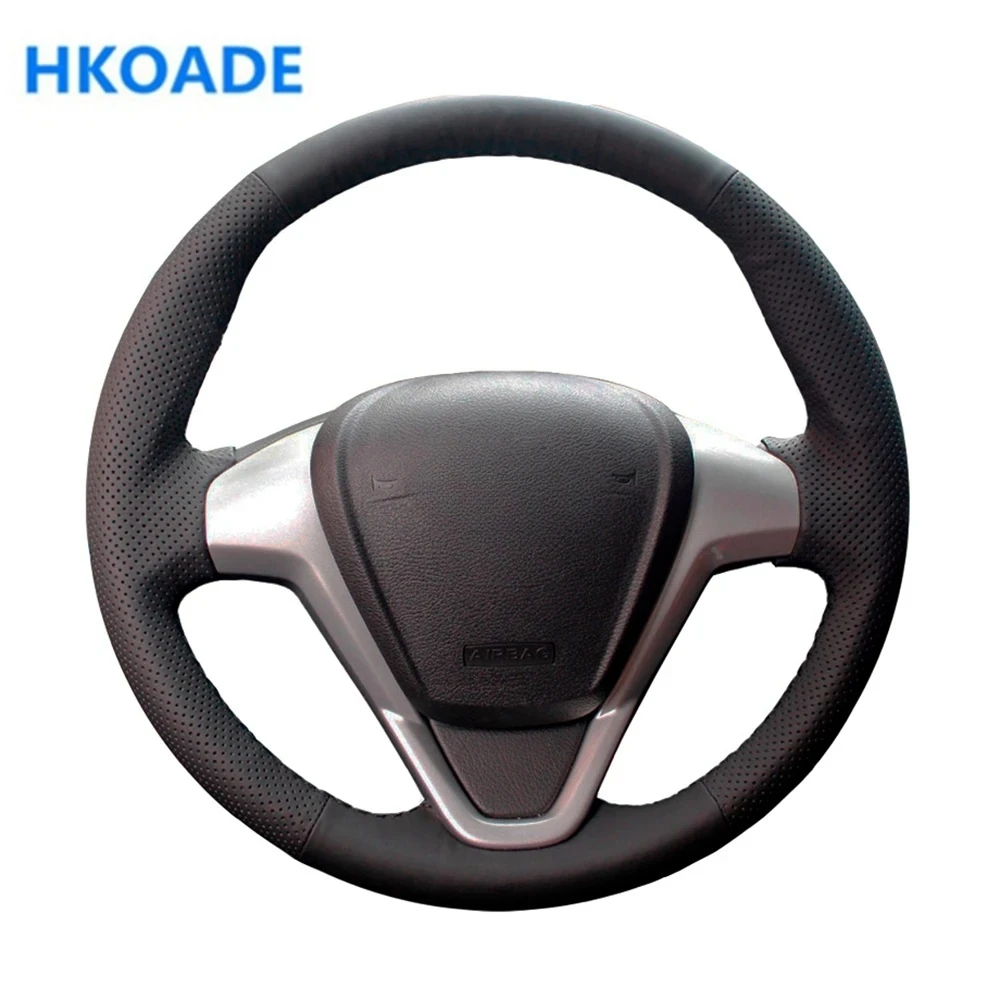

Кожа из микроволокна на заказ, для Ford Fiesta чехол рулевого колеса автомобиля, 2009, 2010, 2011, 2012, EcoSport 2013, для салона автомобиля