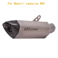 slip on motorcycle mid connect pipe and exhaust muffler titanium alloy exhaust system for benelli leoncino 800