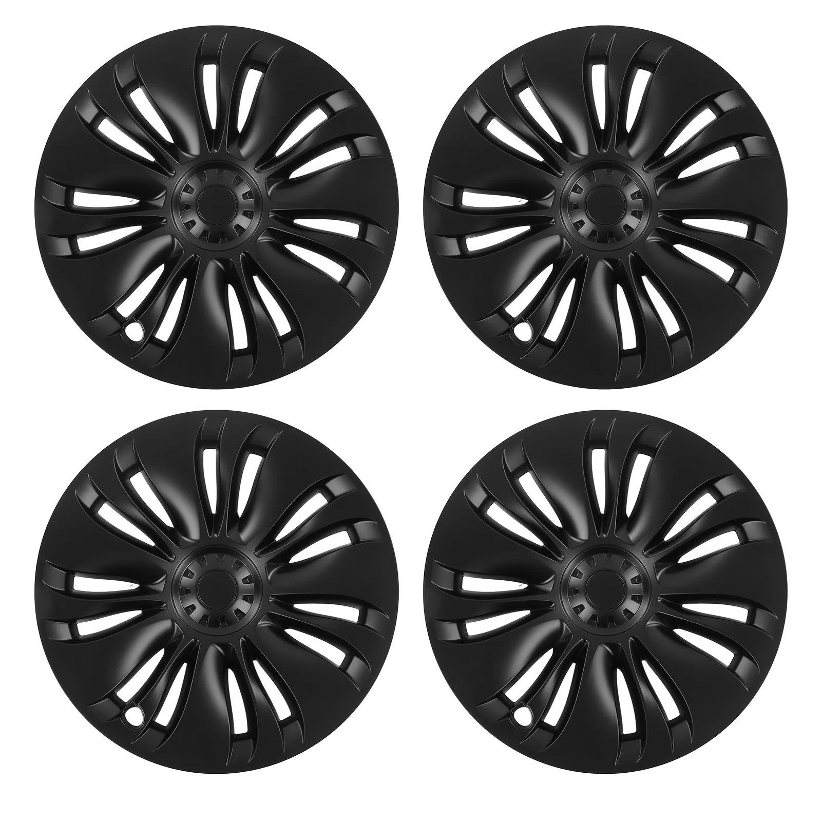 

19 Inch Wheel Hub Cap Matte Black Fully Wrap Hubcap Rim Protector Trim High Strength Replacement for Tesla Model Y 2020‑2022