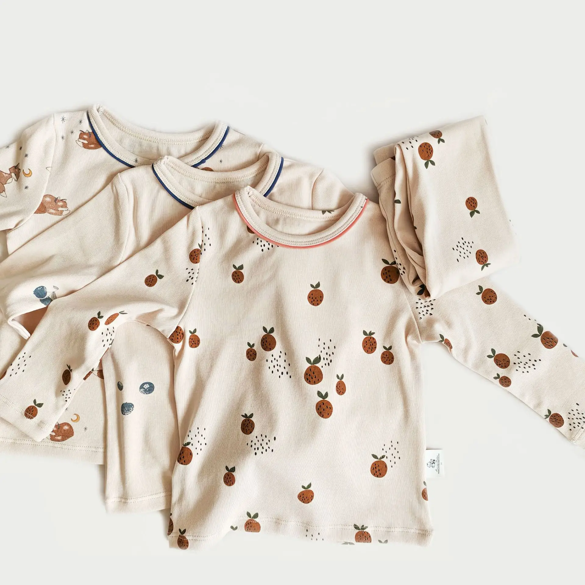 

Детский хлопковый пижамный комплект с длинным рукавом и брюками