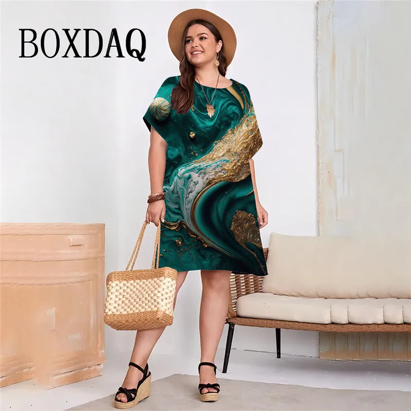 Женский летний сарафан с градиентным принтом повседневное свободное платье