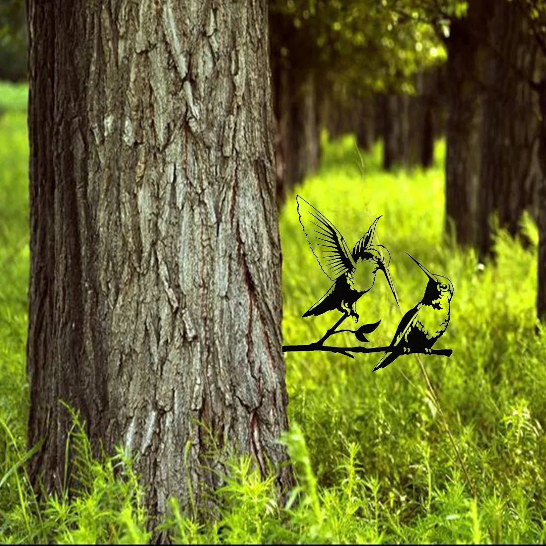 Украшение для пары Колибри | Искусство в саду на заднем дворе дереве