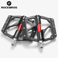 rockbros mountain bike bicycle pedals cycling ultralight aluminium alloy 4 bearings mtb pedals flat bmx bike accessories