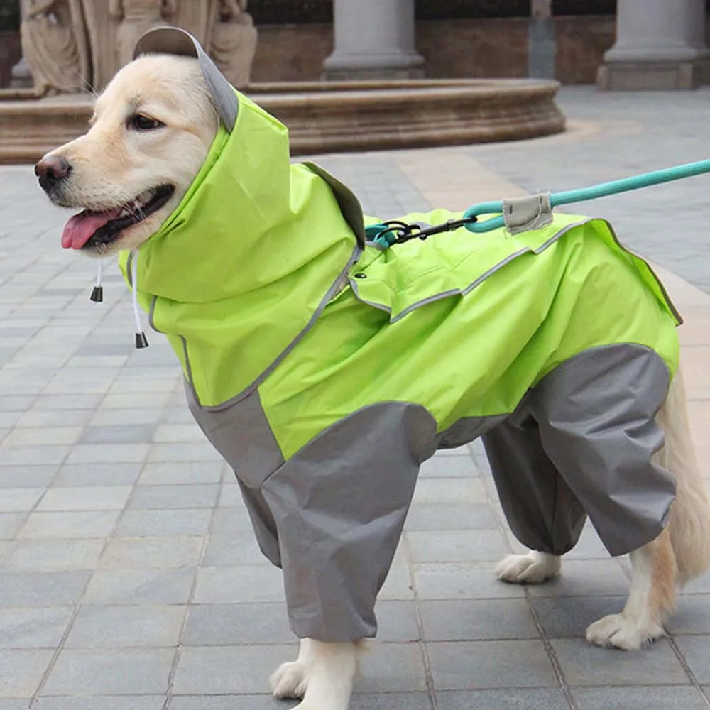 

Dog Raincoat Waterproof Rain Jacket with Hood Breathable Lightweight Raincoats Jumpsuit Reflective Rain Coat Water Resistant Pet