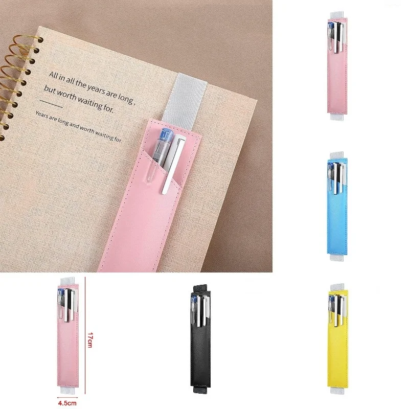 

Adjustable Elastic Band Pen Clip Creative Business Notebook Pen Holder Leather Pencil Case Students Stationery Office Supplies