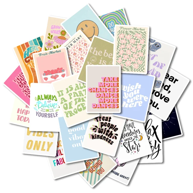 50pcs Inspirational Quote Stickers For Teens, Motivational Planner Stickers  For Adults Women, Scrapbook Stickers, Positive Affirmation Stickers For Bo