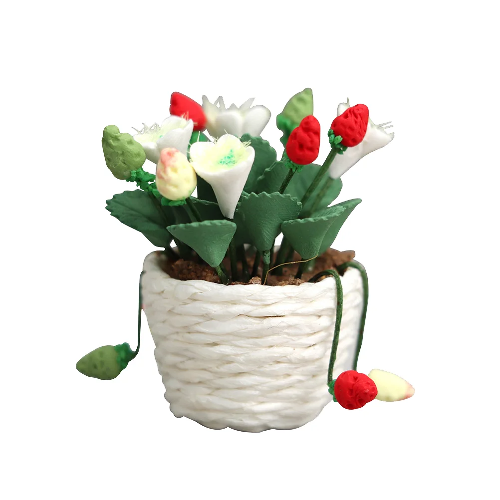 

Миниатюрный цветок из смолы корзина для кукол украшение для дома миниатюрное украшение для дома