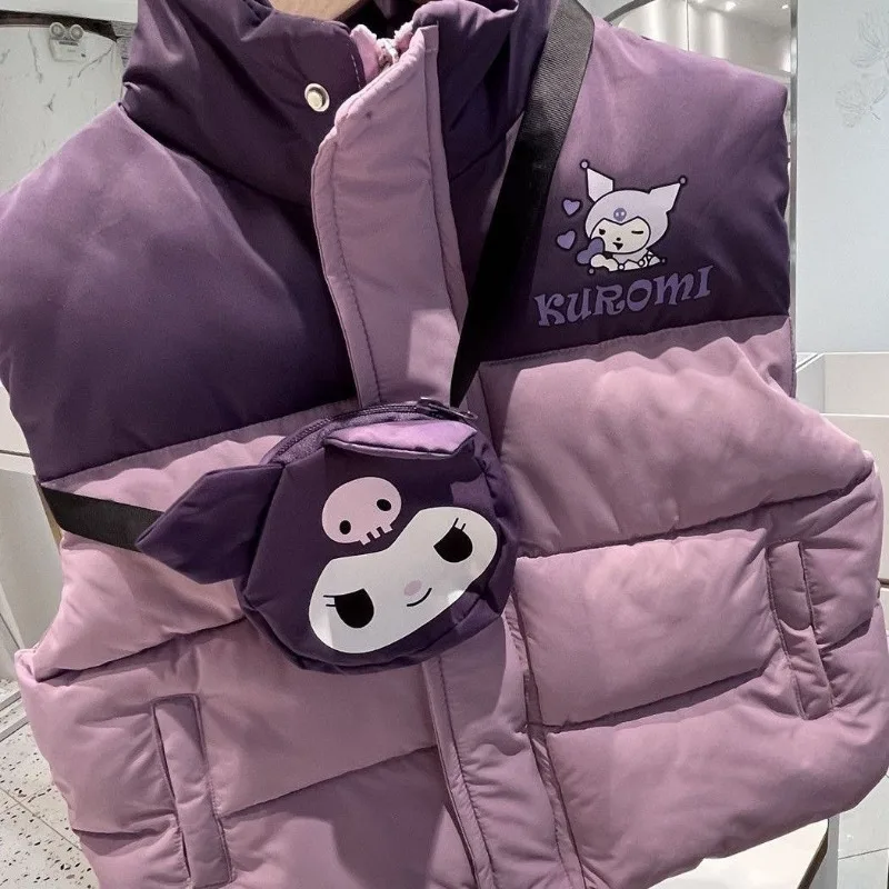 Хлопковая одежда для девочек Sanrio Kuromi новинка 2024 бархатный модный утепленный