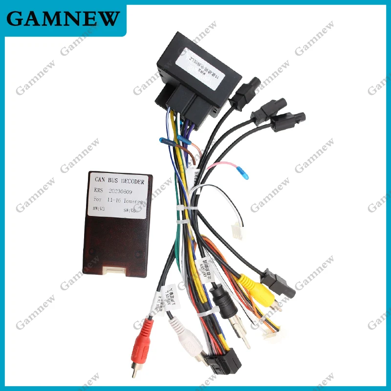 

Автомобильный 16-контактный жгут проводов адаптера Canbus Box декодер Android радио кабель питания для Volkswagen Touareg 2011-2016