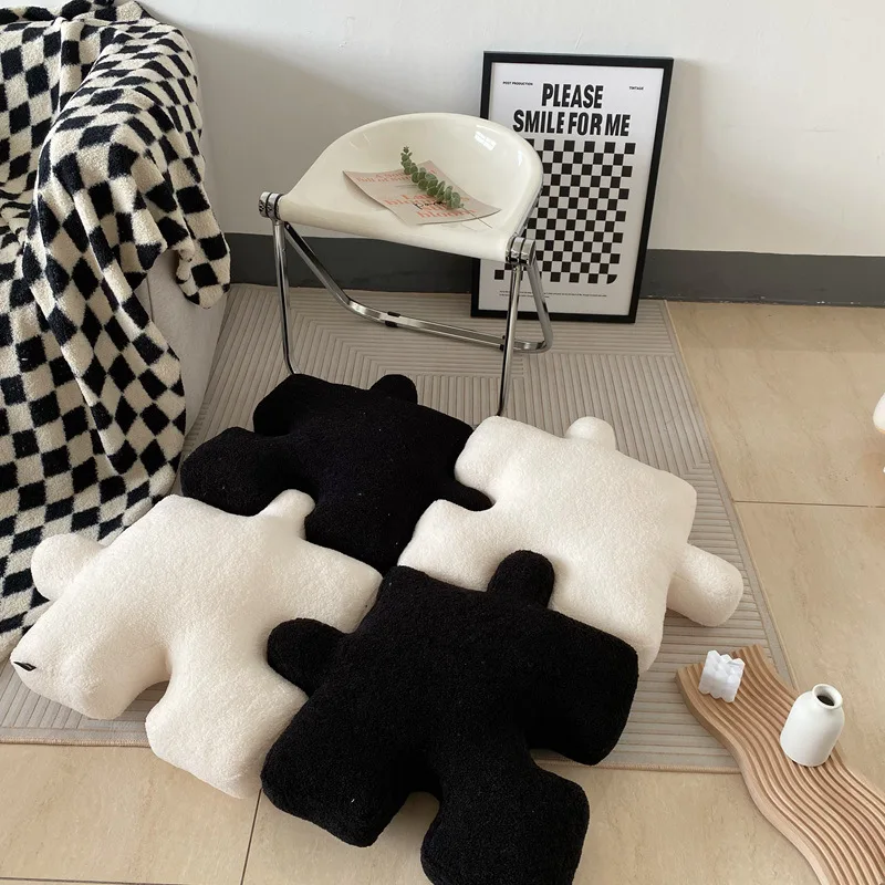 

55CM New Geometric Cushion Creative Puzzle Piece Soft Stuffed Cushion Shaped Pillow Novel Style Home Decoration Sofa Pillow