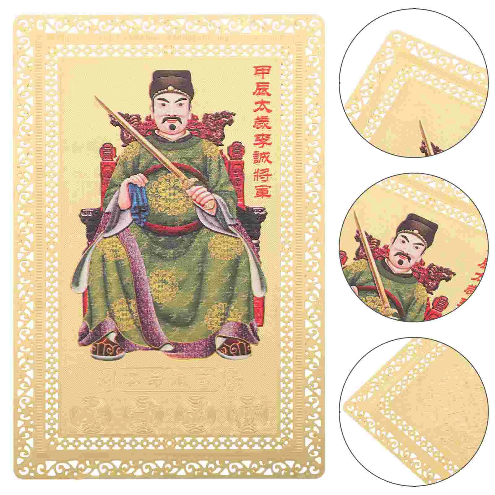 

Religious Amulet Chinese Card Luck Style Auspicious Cards Fortune Decor Decorative