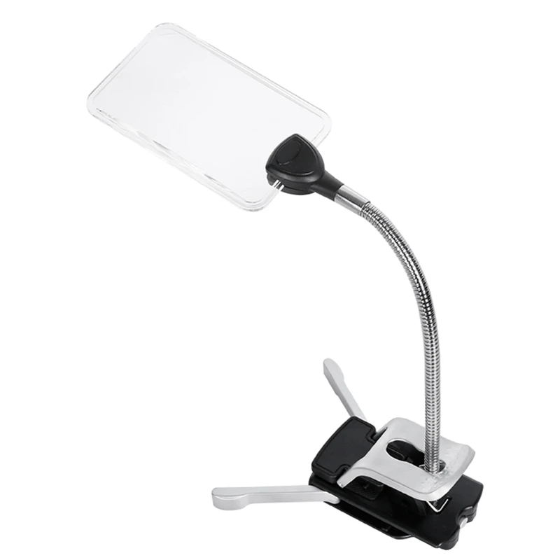 

2X Glass with Plastic Clamp Magnifier with Base Stand Drop ship
