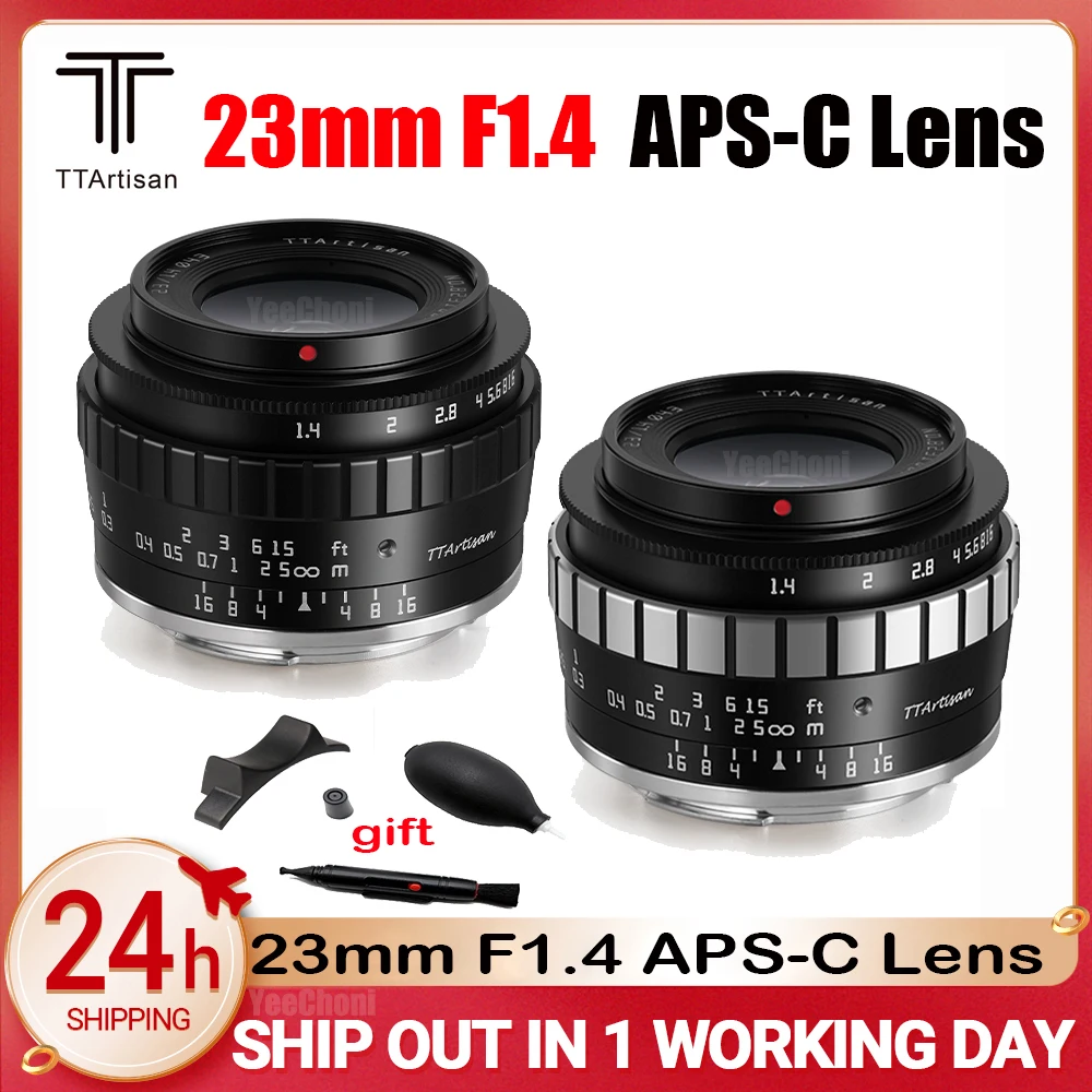 

2012 Newest TTArtisan 23mm F1.4 APS-C Manual Focus Camera Lens for Fuji XF Canon EF-M EOSM Nikon Z Olympus Panasonic M4/3 Mount