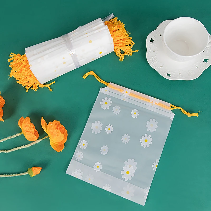 

Small Chrysanthemum Scrub Bundle Pocket Gift Bag Clothes Stored Transparently Bag Cosmetics Pull Rope Small Bag