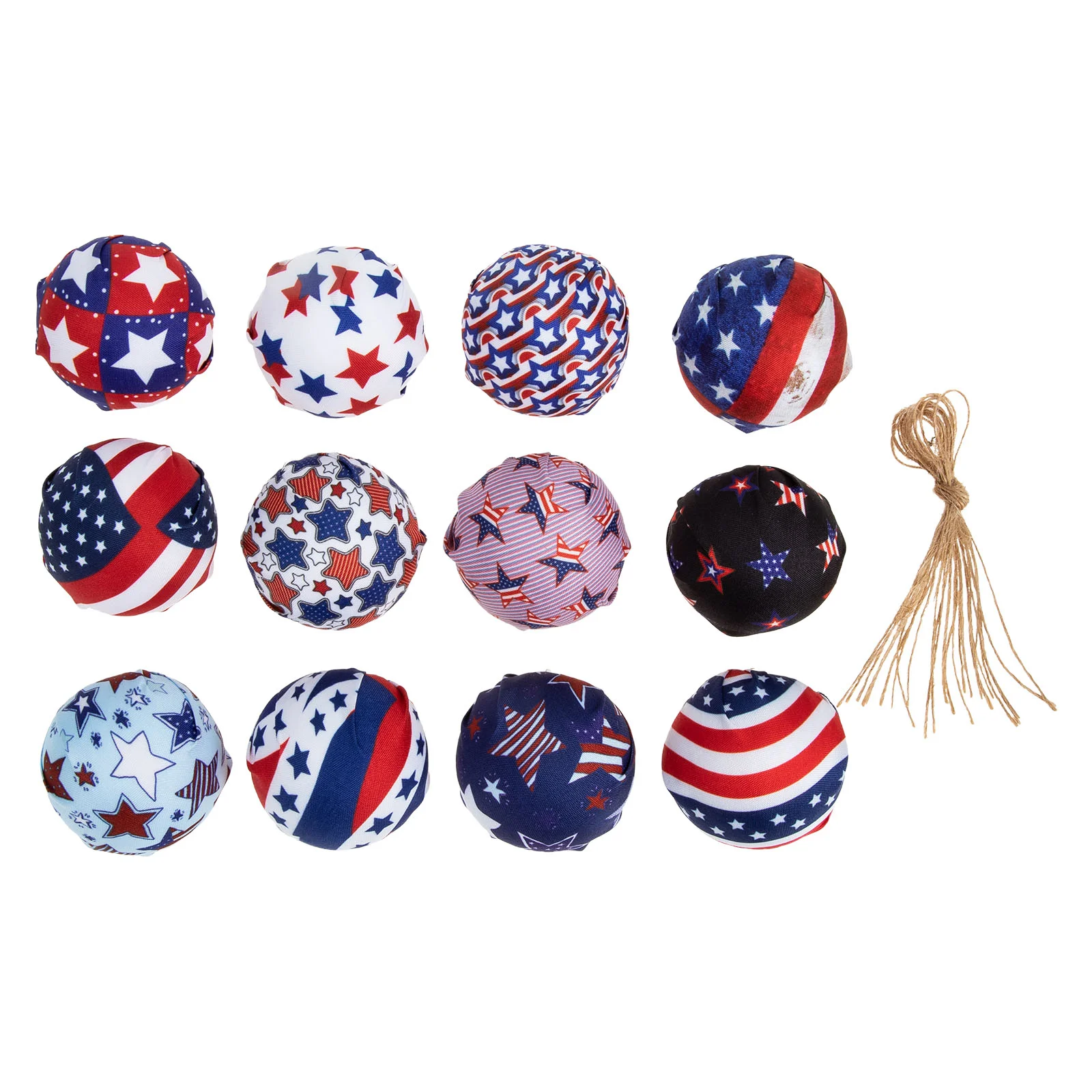 

12Pcs Independence Day Ornaments Party Ornaments Wrapped Balls Ornaments