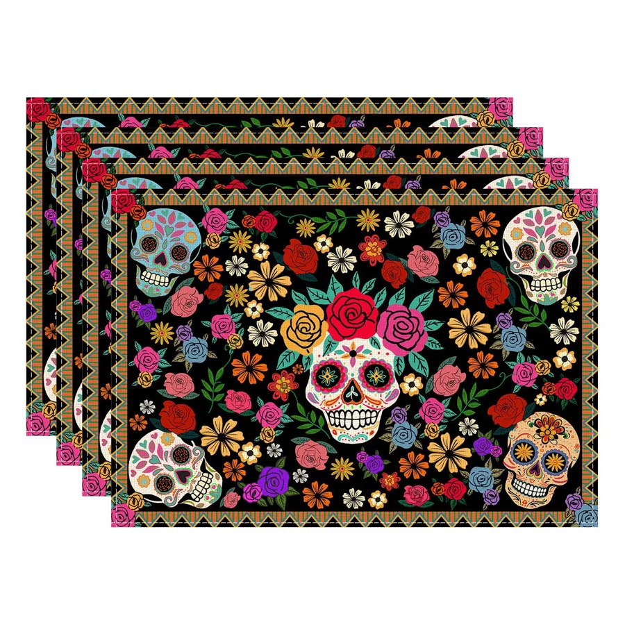 

Льняные салфетки с сахарным черепом, набор из 4 штук