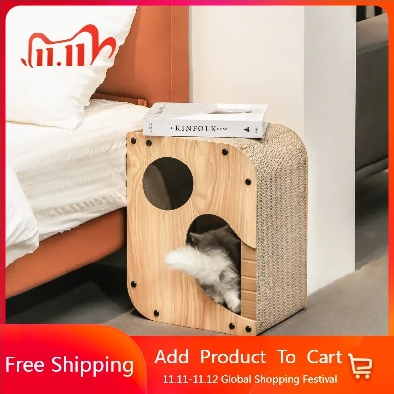 

Когтеточка для кошек, креативная самодельная Когтеточка в форме дерева, домик, вертикальный противоударный экологически чистый домик для кошек, товары для домашних животных