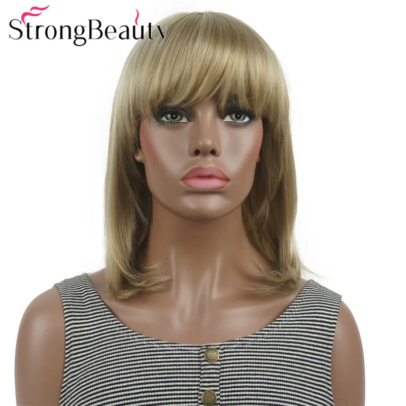 Фото StrongBeauty Прямые синтетические парики Волосы средней длины с аккуратной челкой Женский парик Много цветов №2