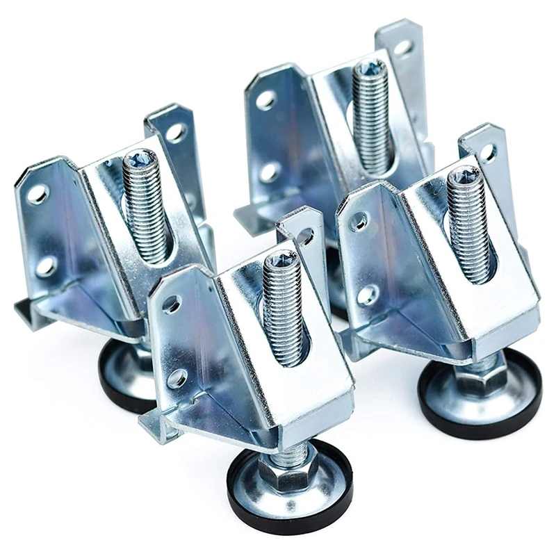 

4Pcs Heavy Duty Furniture Levelers Adjustable Furniture Legs, Steel Feet with Lock Nuts for Tables, Cabinets, Workbench
