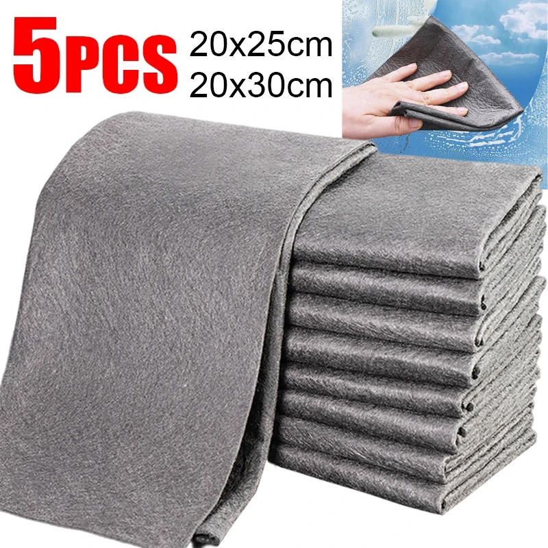 

Free Watermark Glass Magic Car Wiping Cloth Kitchen Towel Reusable Lint Thickened Mirror Rag No Cloth Cleaning Window