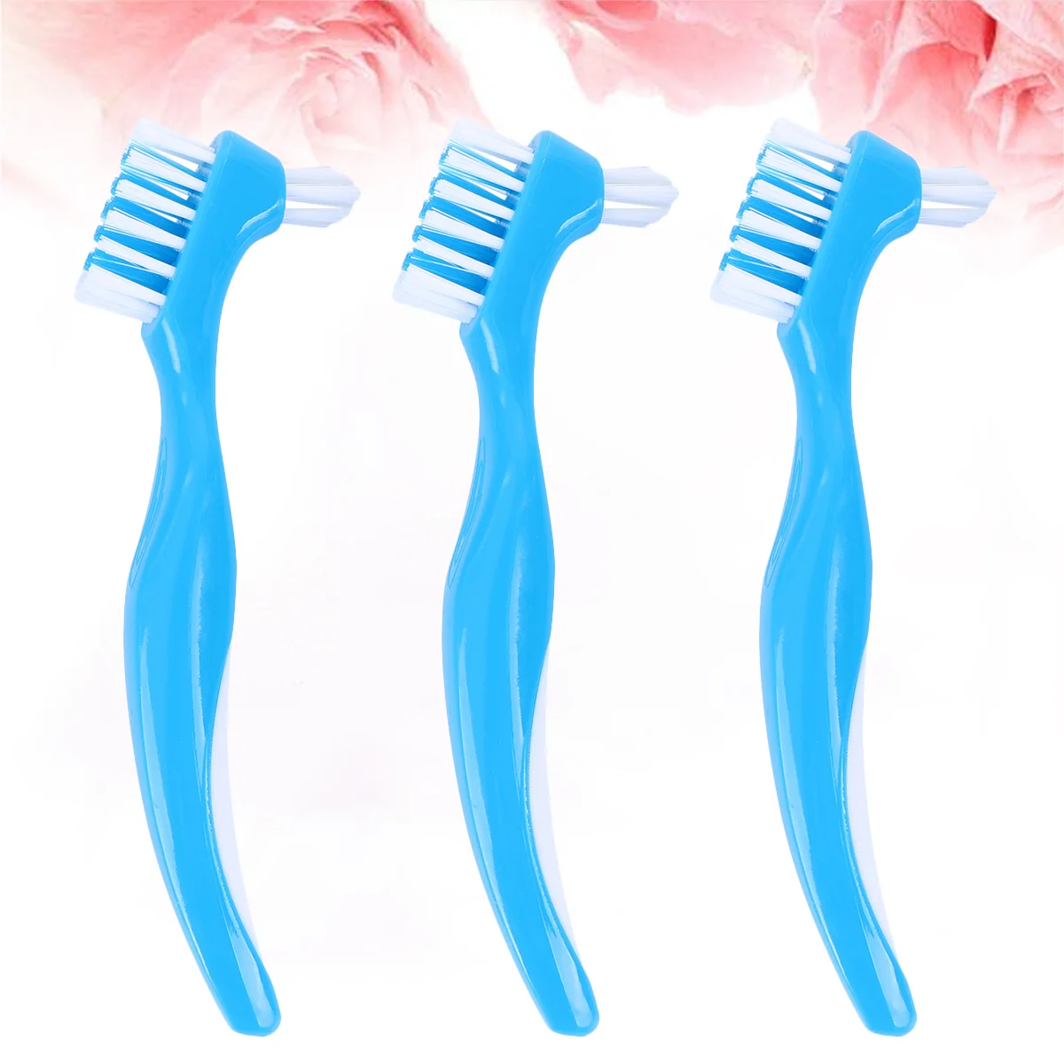 

6pcs Double Denture Brush Set Portable Ergonomic Denture Cleaning Brush Multi Layered Bristles False Brush for Denture Care