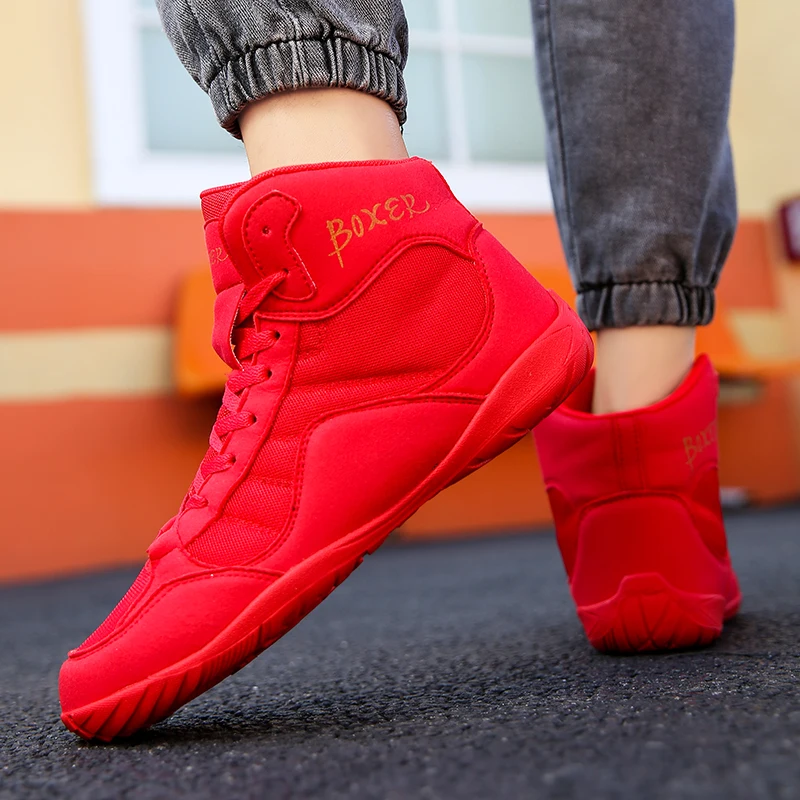 Мужские Нескользящие боксерские кроссовки дышащие для тренировок новинка 2024