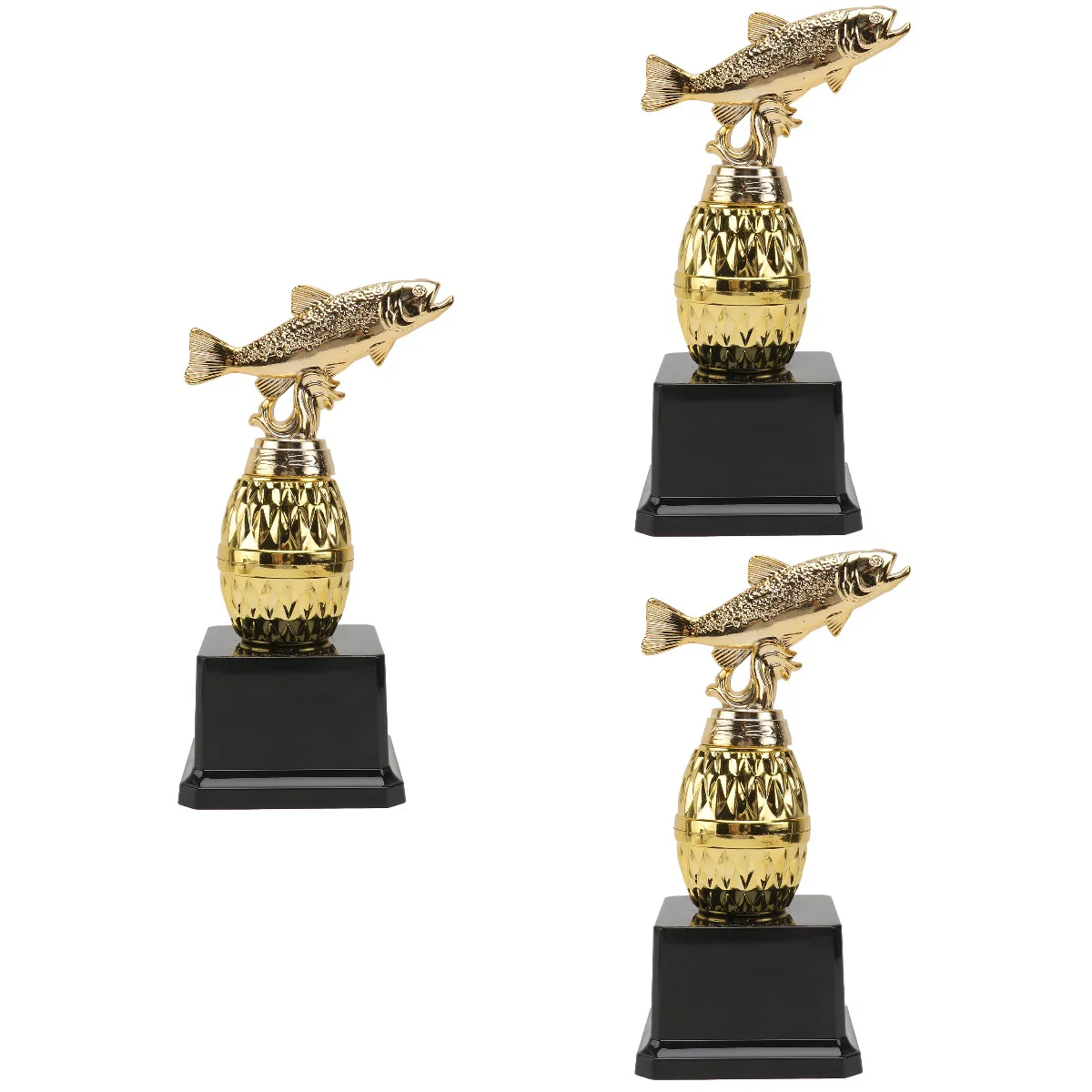 

3pcs Kids Party Trophy Creative Award Trophy Plastic Fish Reward Trophy for Competitions (Fish A)