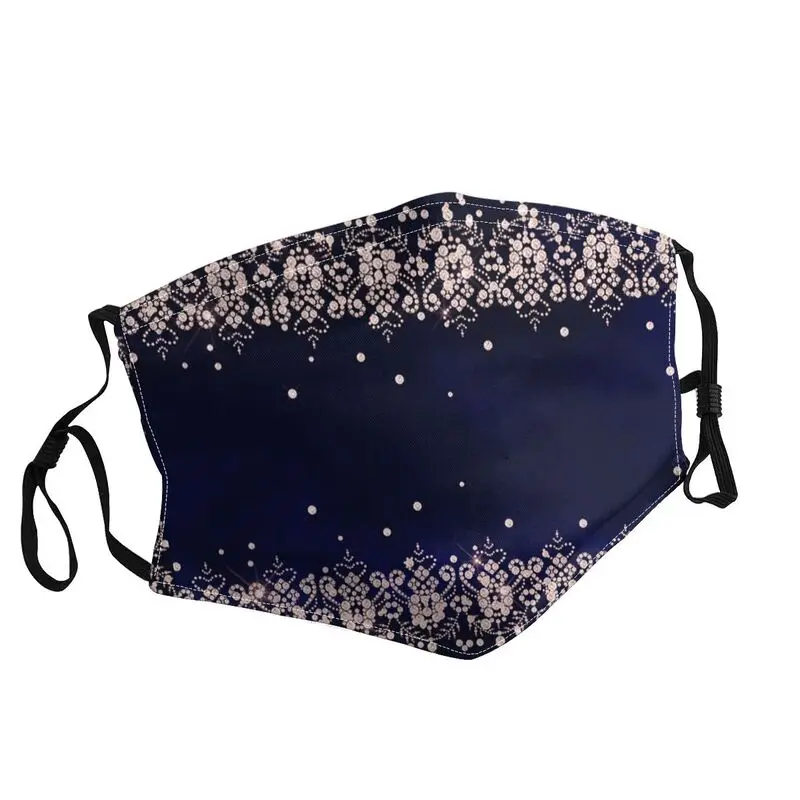 

Reusable Sexy Glitter Rhinestone Mouth Mask Masquerade Diamond Anti Haze Dust Protection Cover Mask Respirator Muffle