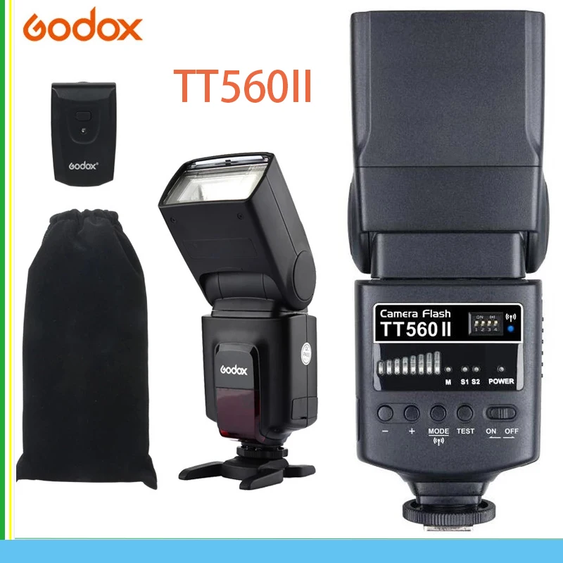 

Godox TT560II Wireless Speedlite Flash With Build-in 433MHz Signal Transmitter For Canon Nikon Pentax Fuji Olympus DSLR Cameras