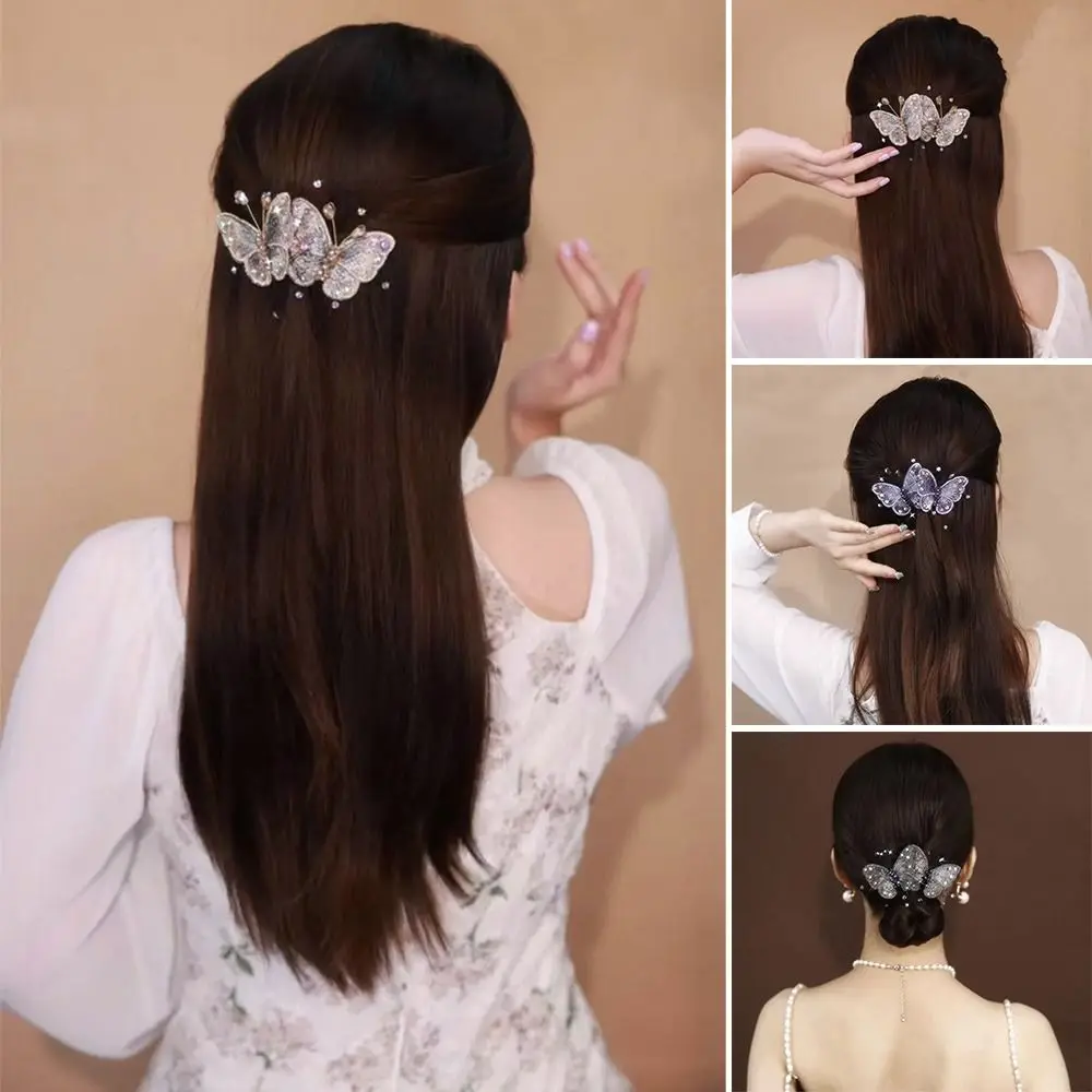 

Girls Women Crystal Headwear Hollow Barrettes Duckbill Clips Hairpin Hair Clips