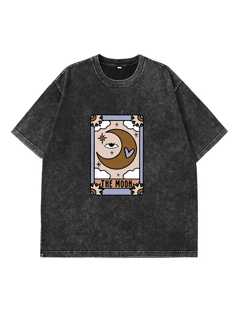 Футболка женская с принтом Луны Готическая хлопковая рубашка в стиле унисекс