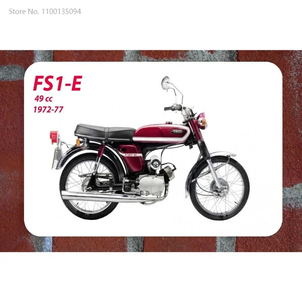 

20 x 30cm Metal Tin Sign Yamaha FS1E Popsicle Purple Moped Motorbike Decor Bar Pub Vintage Retro Wall Club Tavern