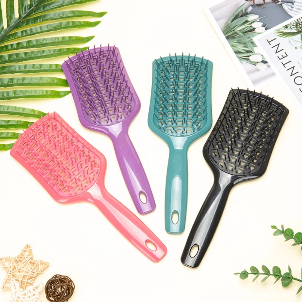

1Pc Detangling Hair Brush Hollow Out Shield Shape Comb Tangled Hair Comb Scalp Massage Comb Barber Salon Hair Styling Tools