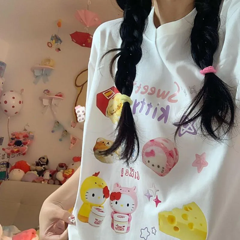 

Футболка Hellokitty Sanrio Kawali с коротким рукавом и круглым вырезом