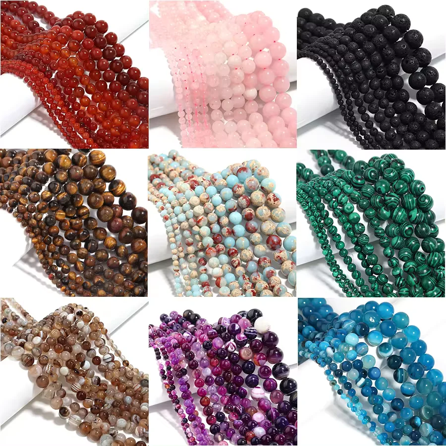 4 6 8 10 12 мм натуральный камень Круглый тигровый глаз искусственный нефрит