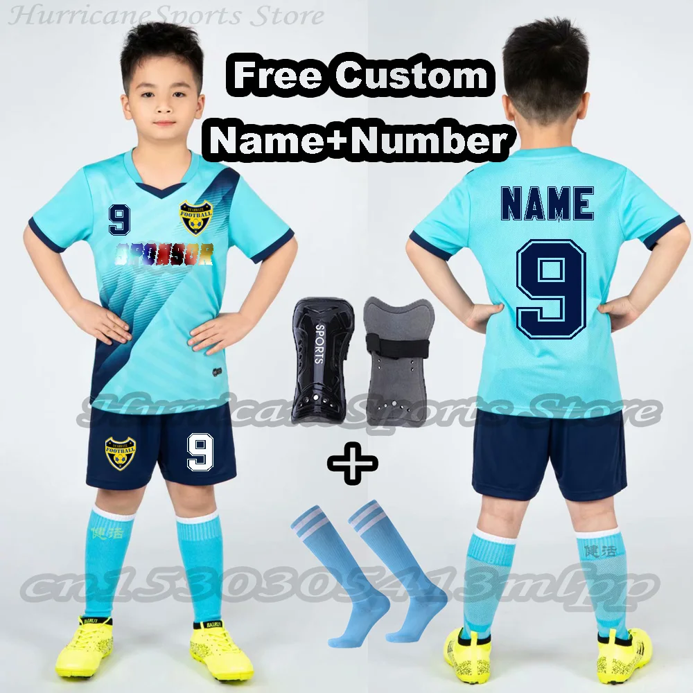 Free Custom Name+Number!23 Boys Football Jersey Sets Child Soccer Sports Uniforms Kids  Sportswear Kits children's football suit