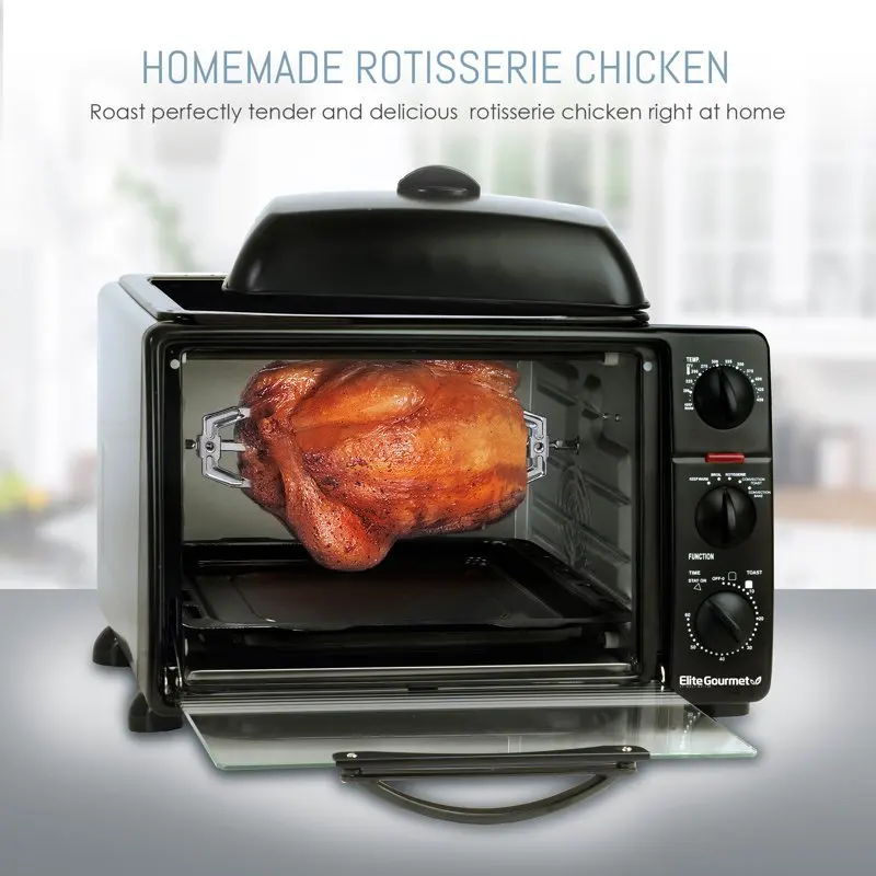 

NEW MaxiMatic 6 Slice Toaster Oven Broiler with Rotisserie Grill and Griddle