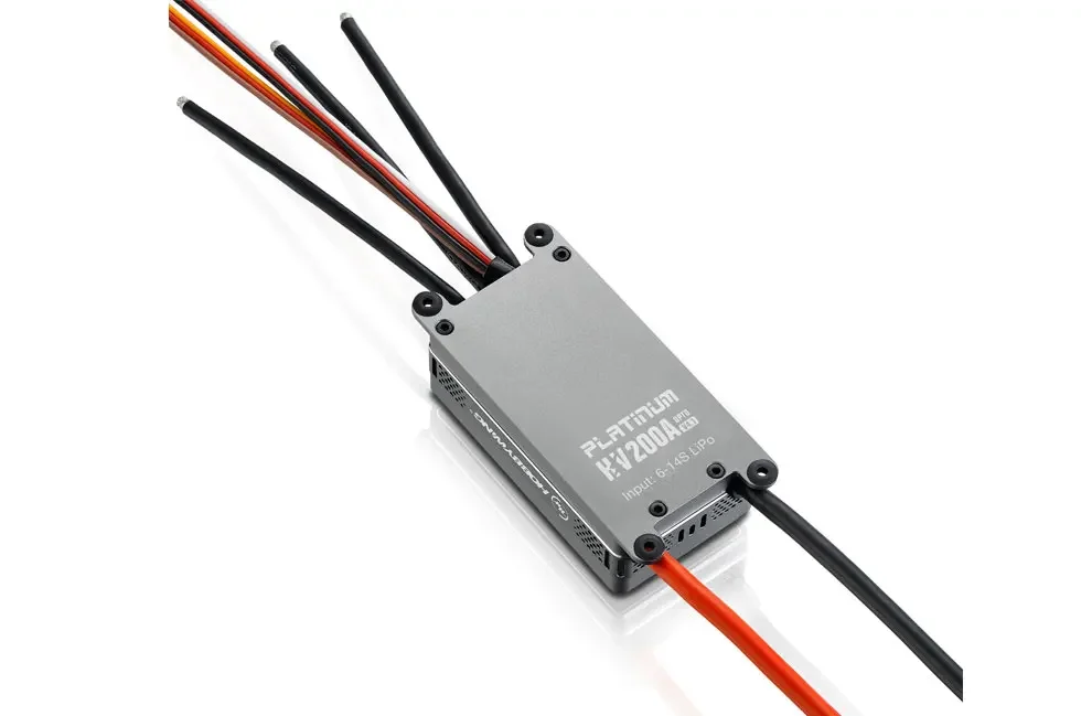 Фото Бесколлекторный регулятор скорости VoidFly Original Hobbywing Platinum HV V4 4.1 130A 200A BEC / OPTO 6-14S Lipo (пустая заготовка) для радиоуправляемых дронов и вертолетов №4