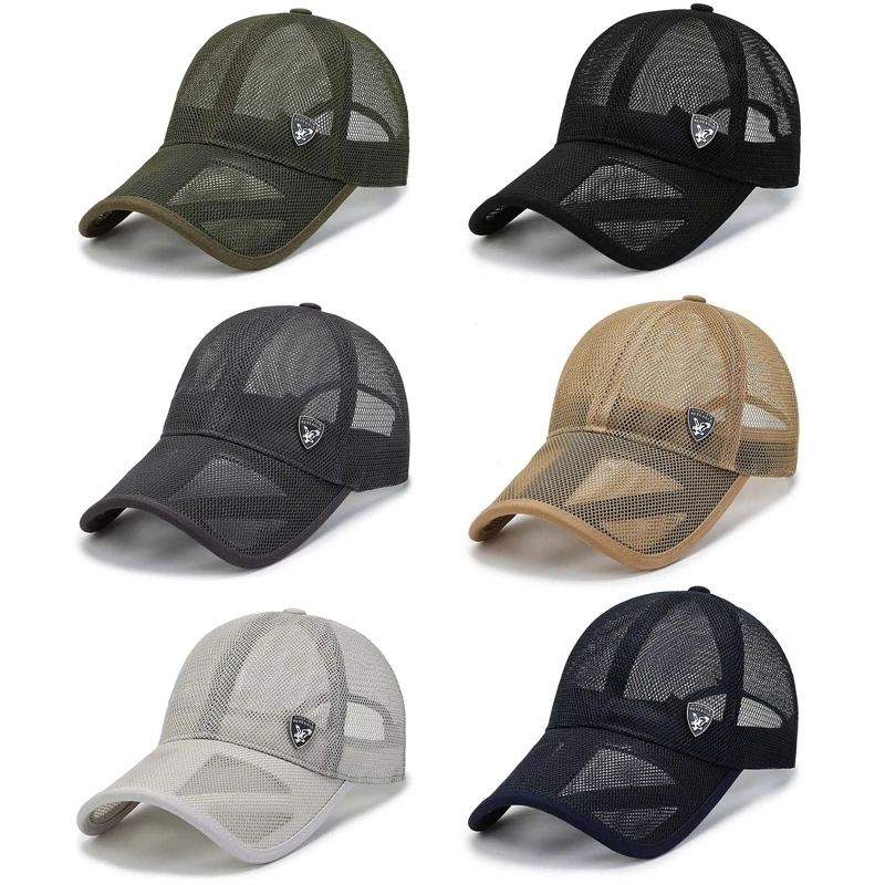 

Сетчатая шляпа для мужчин, деловая дышащая шапка от солнца, для отдыха на открытом воздухе, путешествий, регулируемые ремни, Снэпбэк Кепка, Кепка для гольфа, летняя