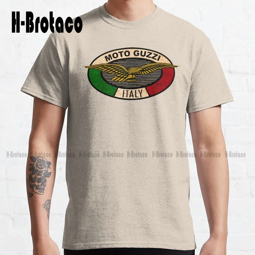 

Классическая футболка Moto-Guzzi, персонализированная футболка унисекс для подростков с цифровым принтом, футболка для плавания, забавная улич...